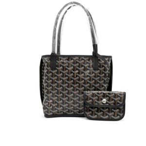 Goyard authentic Patterned mini Tote Bag with Pouch in black
